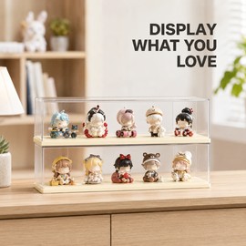 Clear Stackable Doll Display Case, Dustproof Plastic Storage Box for Action Figures, Models and Collectibles