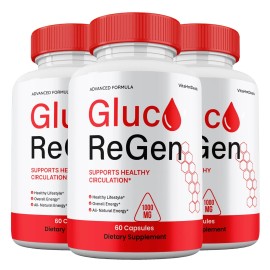 Gluco ReGen Capsules, Max Strength, Gluco ReGen All Natural Supplement (3 Pack)
