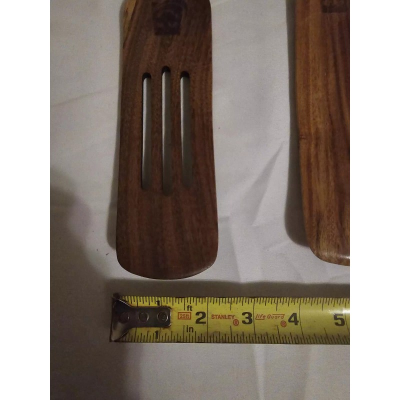 ADE 5PCS Wooden Spurtles Set, Non-Stick Natural teak Wood Spatulas