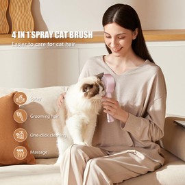 Cloud Care Cat Brush for Indoor Cat Steam Brush for Shedding Spritz Defur Comb for Cats Dogs Steam Brushes for Long Short Hair Cats Dogs Pet Steam Brushes for Massage Grooming Self-Cleaning