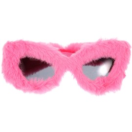 Holibanna Fashion Beach Party Sunglasses Makeup Clothing Fluffy Gray Flakes Miss Plush Sunglasses Prom European And American Aldult Sun Glasses Sunglasses Frame Funny Sunglasses