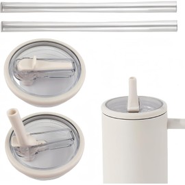 2Pcs 40 oz Tumbler Flip Straw Lid Replacement fit, Spill Proof Splash Resistant Tumbler Lids, Reusable Tumbler Cover for Car Cup and 40 oz Cup. (White)