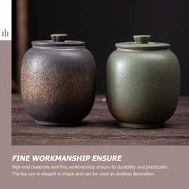 Tofficu Japanese Ceramic Tea Canister Sturdy Tea Leaf Organizer Airtight Matcha Storage Kitchen Decor