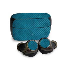 MightySkins Carbon Fiber Skin Compatible with Jabra Elite 85T - Blue Strokes | Protective, Durable Textured Carbon Fiber Finish | Easy to Apply and Change Styles | Made in The USA