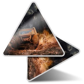 2 x Triangle Stickers 10 cm - Off Roading Quad ATV Dirt Car Fun Decals for Laptops,Tablets,Luggage,Scrap Booking,Fridges #12631