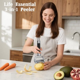 Stainless Steel Multifunctional Double-Sided Peeler - Easily Peel Fruits, Melons, Potatoes and Shredded Papers, Great for Home Cooking (Vegetable Peeler-1) (Vegetable Peeler)