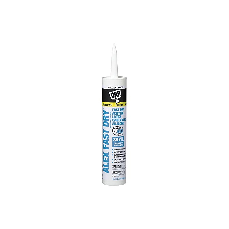 Alex Fast Dry Acrylic Latex Plus Silicone Caulk, 10.1 oz,