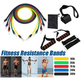 PRUMATT - Resistance Bands 11 Piece Set - Exercise Bands for Legs and Butt Workouts, Contouring and Muscle Build