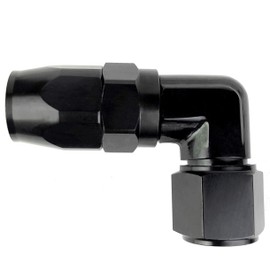 6AN Female Swivel 90 Degree Elbow Aluminum 06 AN Hose End Low Profile Forged Fittings Black