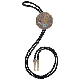 HLYMPONY Vintage Bolo Tie Western Cowboy Leather Rodeo Bolo Bola Tie Necktie for Men