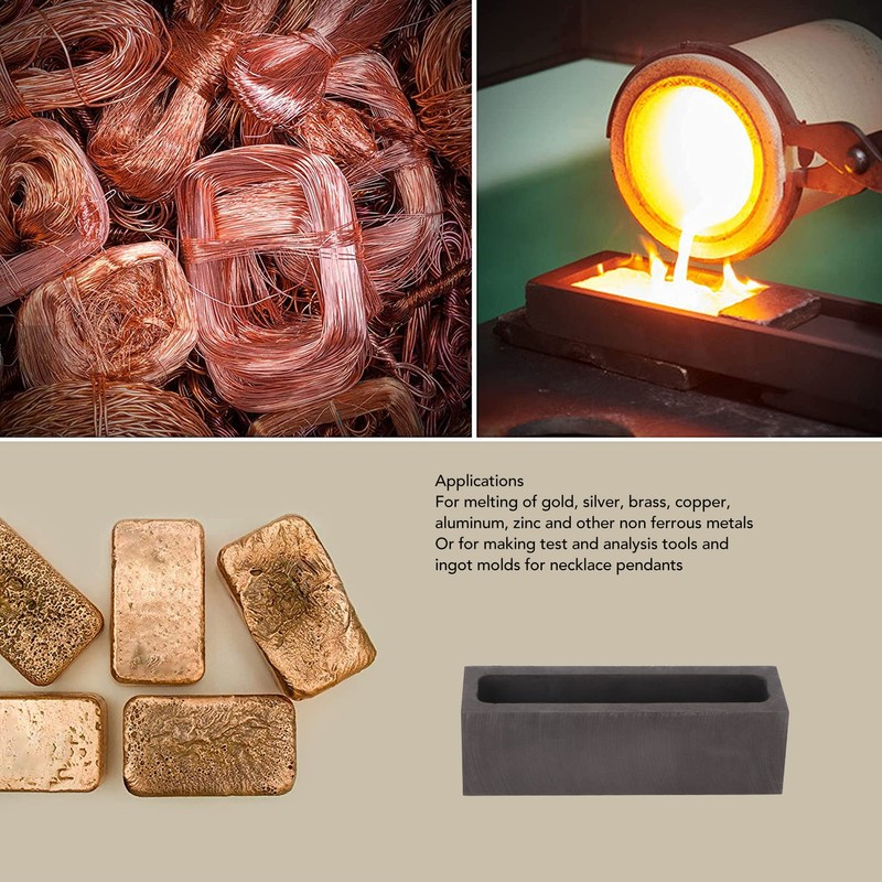 Graphite Ingot Mold Rectangular High Thermal Stability Metal Graphite Crucible