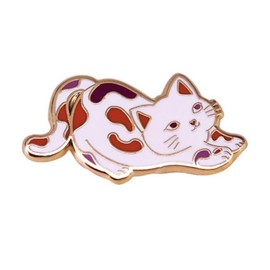 Cartoon White Cat Brooches for Clothes Cute Cat Animal Enamel Pins on Hats Lapel Pins for Backpack Briefcase Badges Decorations Gifts