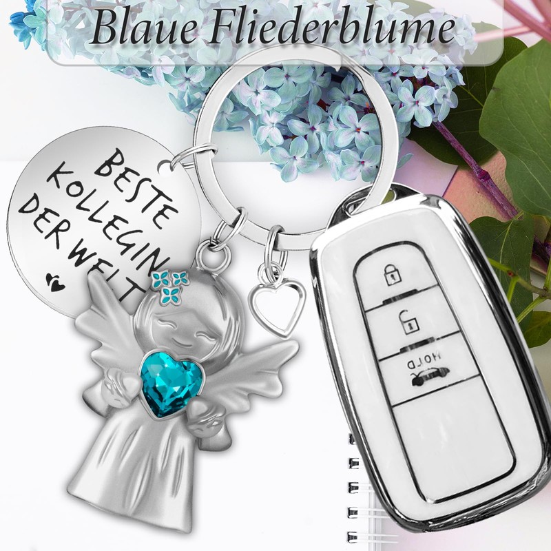 YnewL Best Colleague Keyring Guardian Angel Lucky Charm Matte with
