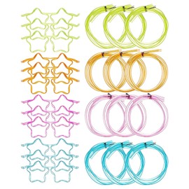 Straw Glasses, Novelty Glasses Straw, Reusable Straw Glasses, Crazy Fun Loop Straws, Flexible Multicoloured Straws, Heart-Shaped Glasses Frame, 4 Colours, Pack of 12
