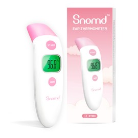 Snomd Forehead and Ear Thermometer 3 in 1 Non-Contact Backlight Body Object Temperature Checking Sensor Touchless Digital Thermometer with Fever Alert
