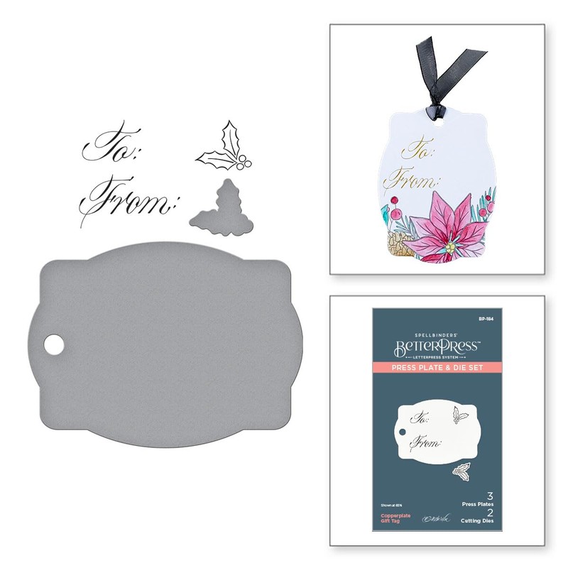 Spellbinders BetterPress Plates Bundle By Paul Antonio Copperplate Holiday Sentiments