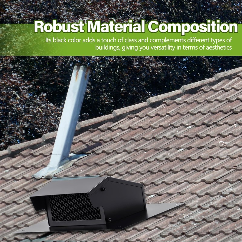 Rossesay Roof Vent Cap with Damper Removable Screen and Bottom