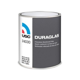 Duraglas Fiberglass Reinforced Auto Body Filler | Rust & Waterproof Single Short-Strand Fiberglass Body Filler, Base Color of Dark Green | 1 Gallon