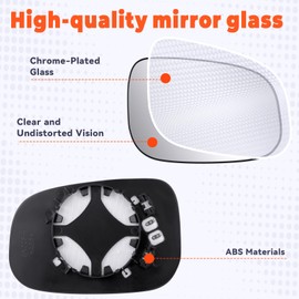 Osakesukar Passenger Side Mirror Replacement For Volvo 2008-2013 C30 C70 2007-2011 V50 S40 S80 2007-2009 S60 2007-2010 V70 OEM Fit Mirror Glass