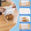 50 pcs Bakery Bags with Window, Reusable Paper Bread Bags,