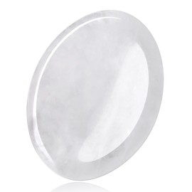 AWARDSEN Clear Quartz Healing Crystal, White Oval Shaped Thumb Worry Stone Pocket Nature Gemstone for Wiccan Supplies, Anxiety Stress Relief, Reiki Healing, Divination, Energy Balancing