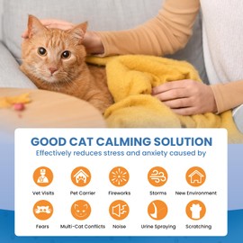 Yirr Cat Calming Diffuser, Cat Pheromones Calming Diffuser, Multicat Calming Diffuser, Relaxing Pheromone for Cat Relief Stress Anxiety Fighting Scratching, 2 Diffuser 4 Refill(48ml)