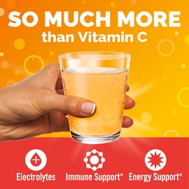 Emergen-C 1000mg Vitamin C Immune Support Powder Tangerine 30CT includes Zinc, Manganese, 7 B Vitamins and Electrolytes for Back to School Essentials