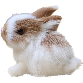 BWESOO White Mini Simulation Rabbit Plush, Cute Plush Rabbit Rabbit Miniatures Stuffed Animal Figurines, Rabbit Home Party Decors Model Gift Miniatures Decorations
