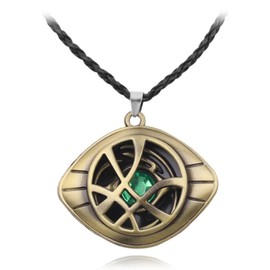 GAUEIOUR Strange Necklace,Eye of Agamotto Pendant Necklace,Cosplay Jewellery Prop, for Strange Fans,Fashion Alloy Men's and Women's Accessories(Ancient Bronze)
