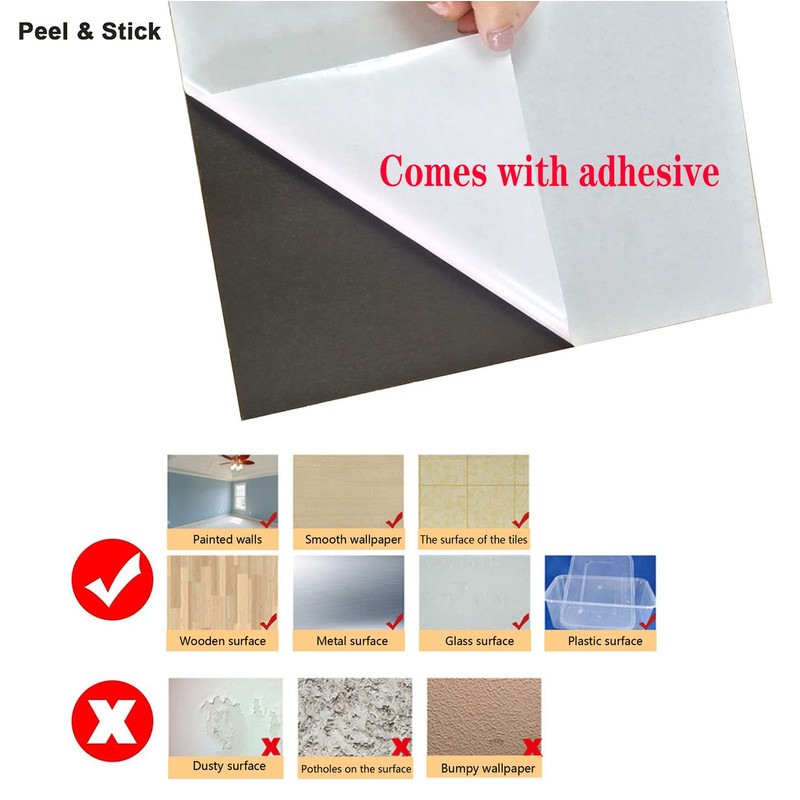 XUANINY 10-Piece Self-Adhesive Metal Backsplash, Peel and Stick Tile for