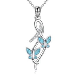 YAFEINI Butterfly Necklace Sterling Silver Turquoise Butterfly Jewelry Gifts for Women Men