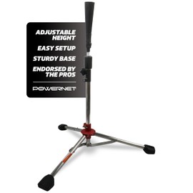 PowerNet Baseball & Softball Batting Tee, Adjustable Height Batting Tee 27.5" - 44", Portable Outdoor Baseball Training Equipment for Hitting Training (Heavy)