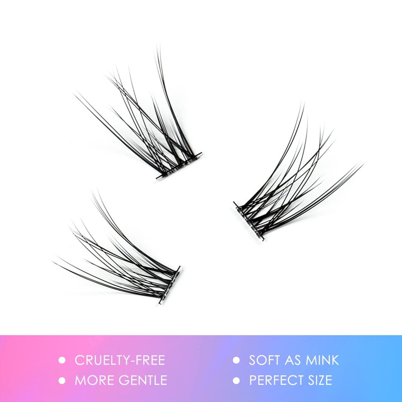 LANKIZ DIY Eyelash Extensions, Individual Eyelash Extensions, 120 Clusters, Soft