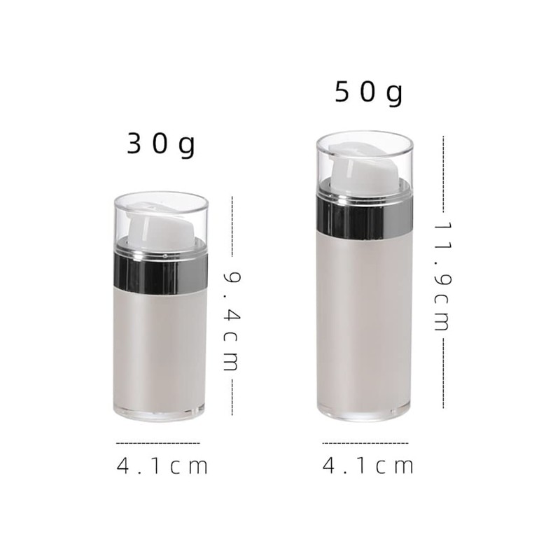 JIHUOO Pack of 2 Acrylic Pump Bottles Empty Travel Emulsion