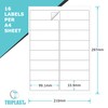 Triplast 10 x Multipurpose A4 Label Sheets - 16 Labels