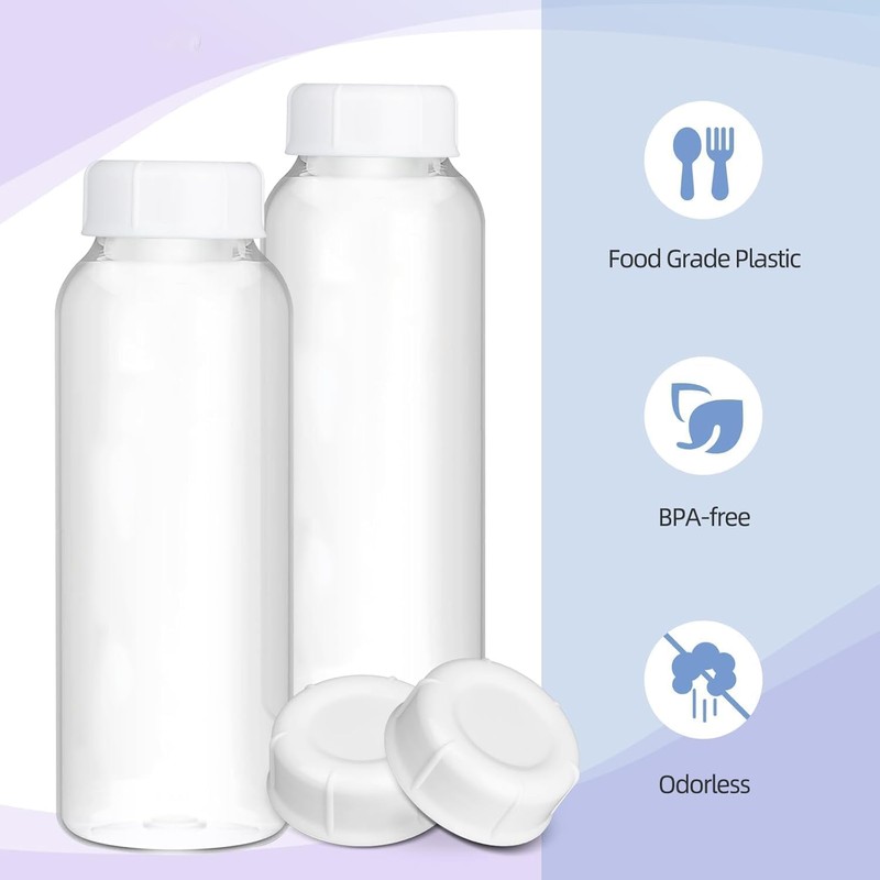 Flyanzebi Narrow Milk Bottle Caps, 10Pcs White, Leak Proof Design,