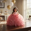 Muñeca Lacio Quinceañera Xv Mil Hojas Bva Rosa Palo