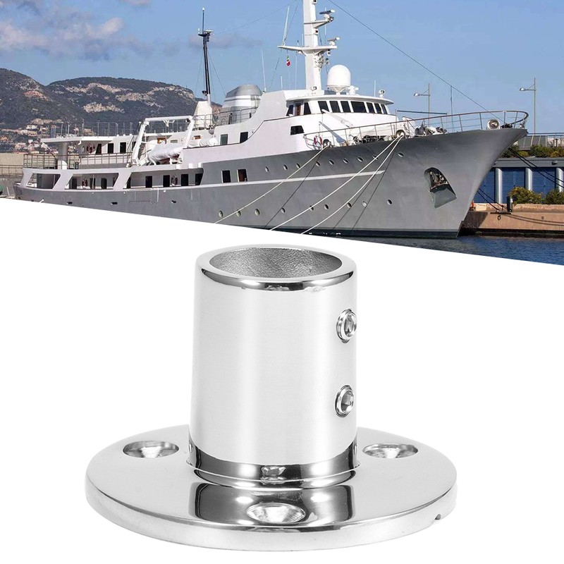 90 Degree Round Tube Base Hand Rail Fitting 316 Stainless