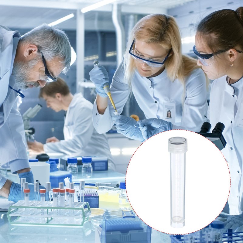 PATIKIL 10 ml Plastic Test Tubes, Pack of 12, Plastic