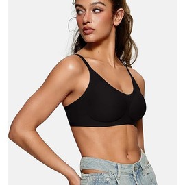 OEAK Womens Seamless Bras No Underwire Smooth Comfort U Push Up Bralettes Support Full Coverage Wireless Tshirt Everyday Bra Black M