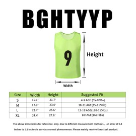 BGHTYYP 24 Pack Nylon Mesh Numbered Soccer Scrimmage Team Practice Vests Pinnies Jerseys Train Vest Youth for Adult Sport Football Basketball Green,Orange
