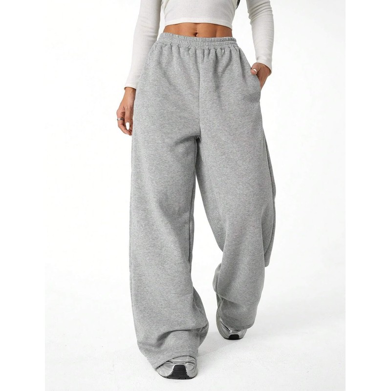 FACDIBY Fleece Lined Sweatpants for Women Wide Leg High Waisted