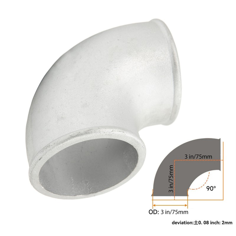 3in 75mm Turbo Intake Elbow 90° Cast Aluminum Intercooler Turbo