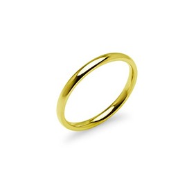 SILVERLINE JEWELRY High Polish 2mm Comfort Fit Wedding Band Ring Stainless Steel Yellow Gold Tone Size 7.5