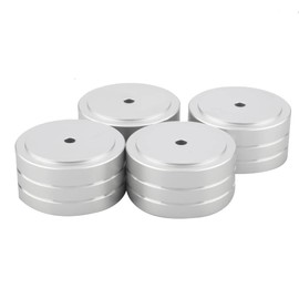 ZDSFSD 4Pcs 40X20mm Aluminum HIFI AMP Speaker Isolation Stand Turntable Feet Pad (Silver)