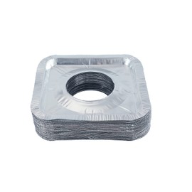 Waytiffer - Juego de 100 revestimientos para quemadores de gas desechables de aluminio de 8.5 pulgadas, cubiertas cuadradas para quemadores de estufa de gas para atrapar aceite, grasa y derrames de