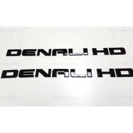 GMC 4PCS Set GLOSS Black GMC SIERRA DENALI HD Duramax 2500HD 3500HD Letters Emblem