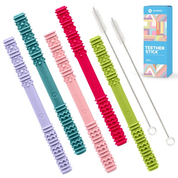 Baby Hollow Teething Tubes - Soft Silicone Teether Sticks for