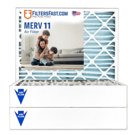 Filters Fast 16x25x4 Pleated Air Filter MERV 11, 4” AC Furnace, Made in the USA, Actual Size 15.375x24.375x3.625, 3 Pack