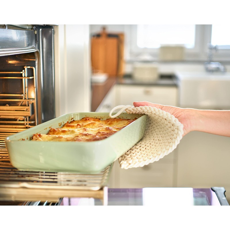 Zeller Nature 24080 Pot Holder Cotton Natural Macrame Look Kitchen